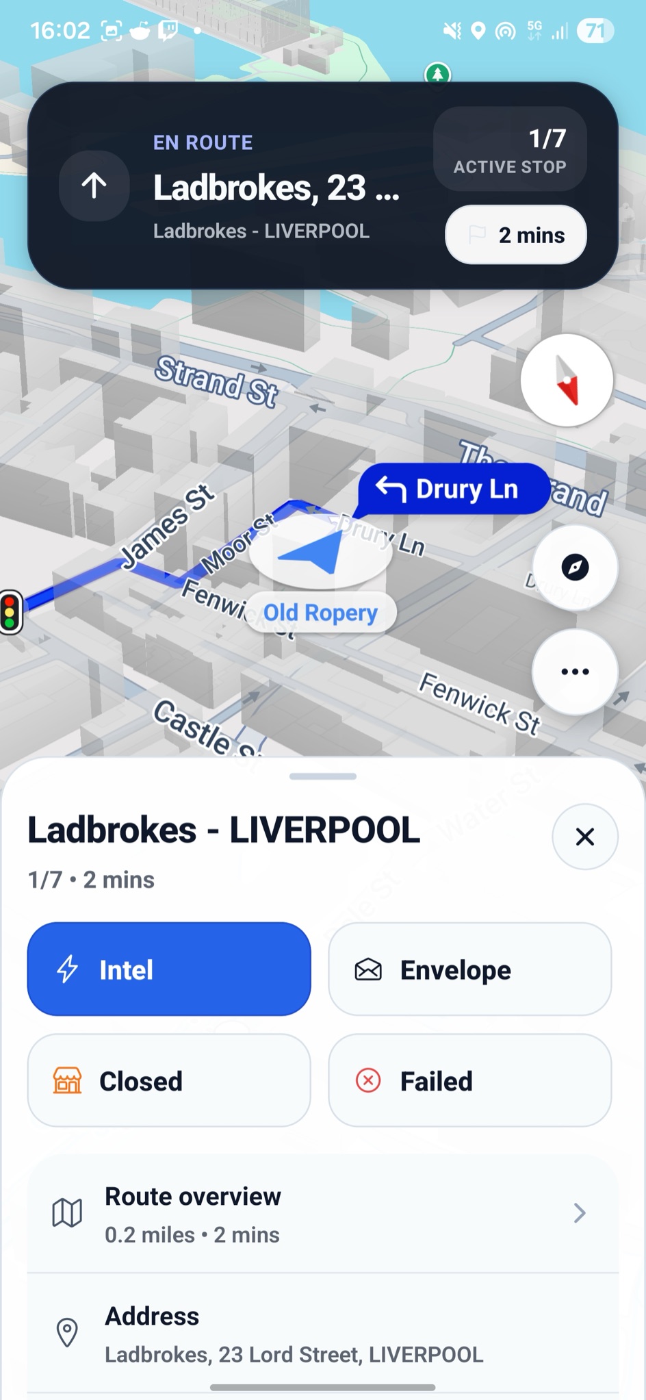 Bet Navigator home dashboard showing today stats, active route, and quick actions
